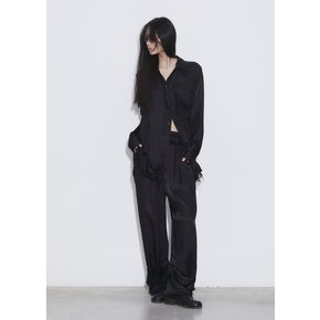 에드워드커밍 24FW FRAYING CUFF TROUSER, BLACK