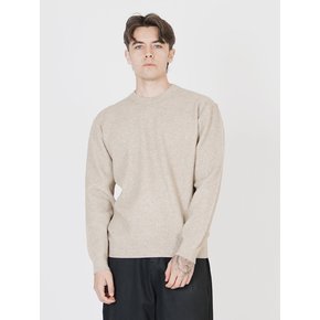 Soft Hazzy Wool Round Knit (Beige)