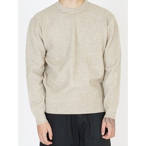 Soft Hazzy Wool Round Knit (Beige)