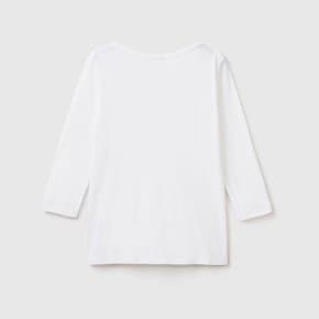 3/4 sleeve boat neck t-shirt_3GA2E16A1WH3