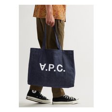 Logo-Print Denim Tote Bag