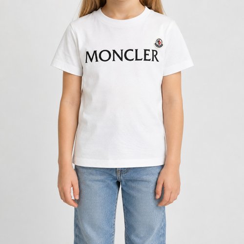 몽클레어 키즈 레터링 로고 와펜 반팔(아이보리) 8C00003 89AFV 034 8,10A