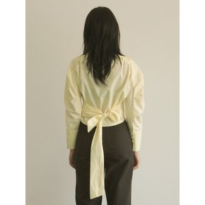 SHIRRING RIBBON BLOUSE_YELLOW