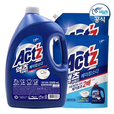 액츠 세탁세제 퍼펙트 베이킹소다 3.3L 용기+2.2L 리필 x 2개