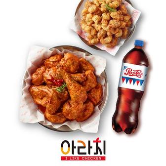 아라치 치킨 매운간장(뼈)  + 똥집후라이드 + 음료 1.25L(정상가32800원, 4%할인)