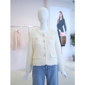 올리브데올리브 [여주점] 여성 프린지 라운드 트위드 자켓 YW6SJ611