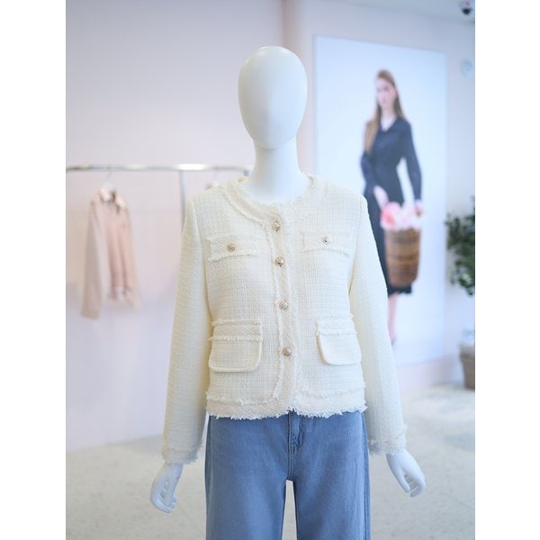 [여주점] 여성 프린지 라운드 트위드 자켓 YW6SJ611