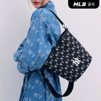 MLB [코리아공식]클래식 모노그램 자카드 버킷백 NY (Black)