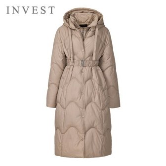 신세계라이브쇼핑 [인베스트] 물결 라인 하이 넥 패딩 롱 점퍼_IN5W1JP1531