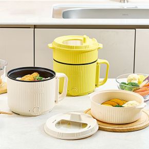 LM 더블팟 2in1 2단 멀티 쿠커 전기 냄비 찜기 세트