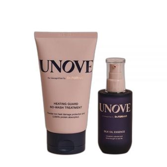  UNOVE 히팅 가드 노워시 트리트먼트 147ml + 실크 오일 에센스 70ml