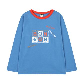 BONTON [24FW] 남아 크레용 로고 드로잉 블루 탑 (BUF11TR33N_BU)