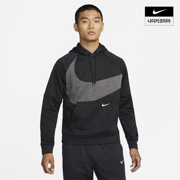 나이키 맨즈 나이키 써마 핏 스우시 풀오버 후디 AS NIKE DQ5402-010