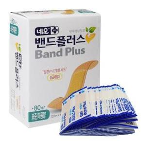 밴드플러스 80매 1갑 고급PVC 일회용밴드 반창고