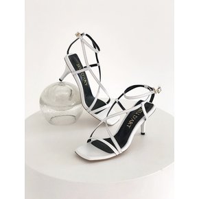 strappy chicago middle heel sandal white