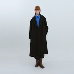 Shawl Collar Long Coat_BLACK