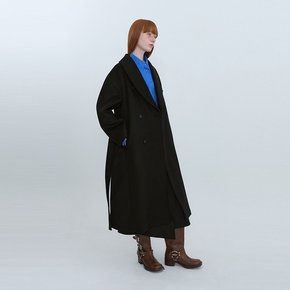 Shawl Collar Long Coat_BLACK