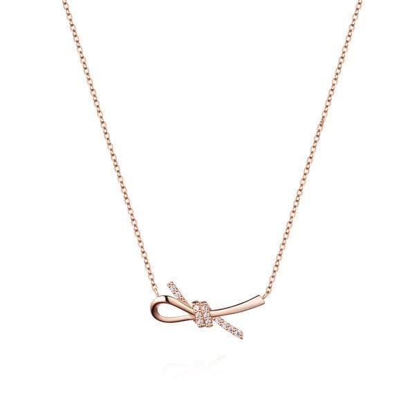 Love Knot 14K 큐빅 목걸이 SA24C21T