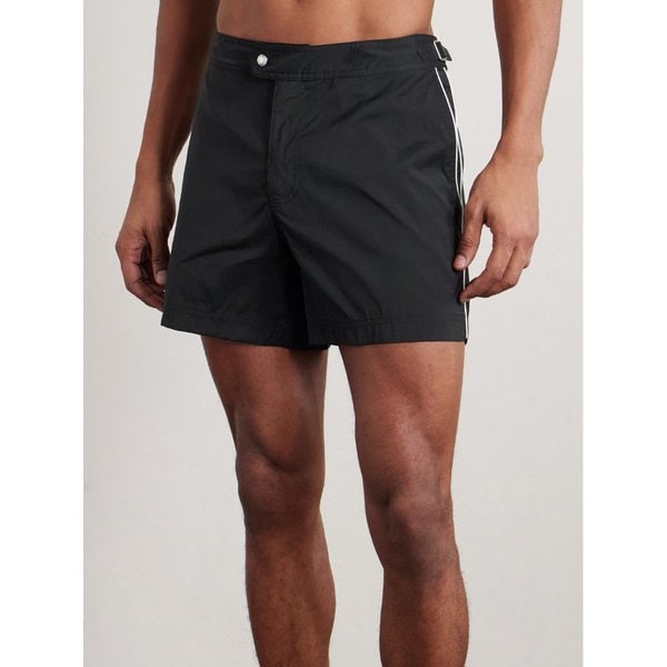 스트레이트 레그 미드 렝스 파이핑 스윔 쇼츠 46376663163003196