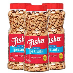 피셔 씨쏠트 피넛 땅콩 Fisher Peanuts 396g 3개