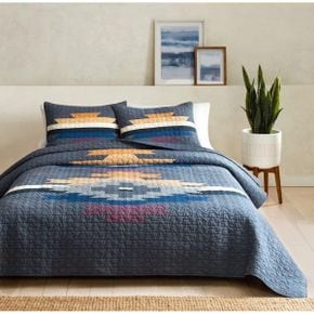 영국 펜들턴 담요 PENDLETON - Moonlight Mesa Pieced Quilt Set Charcoal All Cotton Bedding R