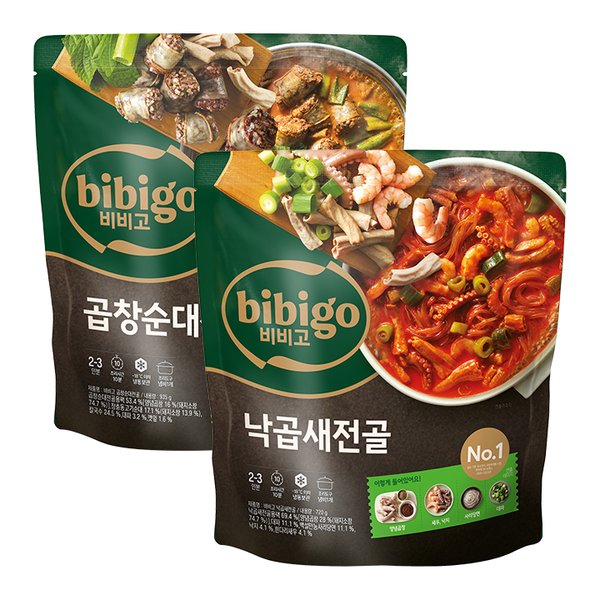 [본사배송][밀키트] 비비고 곱창순대전골 935g + 낙곱새전골 720g