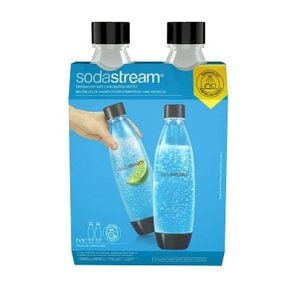 SodaStream 1L 탄산수 병 - 2팩 - 블랙