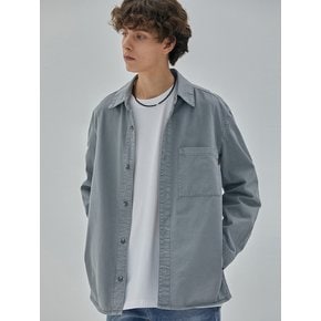 DENIM GARMENT POCKET SHIRTS BLUE GREY