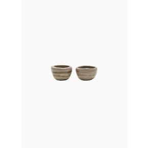 크리스타세아 24SS ANAPHI CERAMIC - SET OF 2 CUPS IN KHAKI WITH BROWN STRIPES