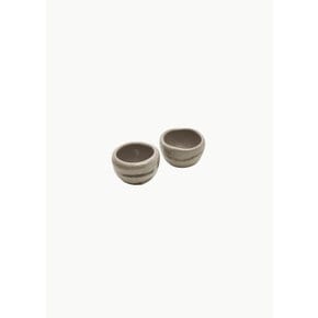 크리스타세아 24SS ANAPHI CERAMIC - SET OF 2 CUPS IN KHAKI WITH BROWN STRIPES