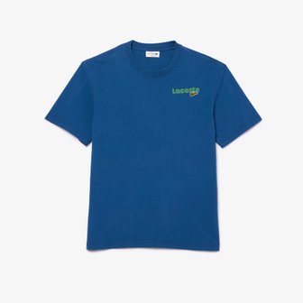 라코스테 (남성)SUMMER PACK 피그먼트 프린트 라운드 반팔 티셔츠(TH7544-54G HBM)블루