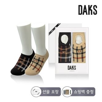 닥스 양말 숙녀 밴드파일인비져블 정체크 2족세트 DK24922