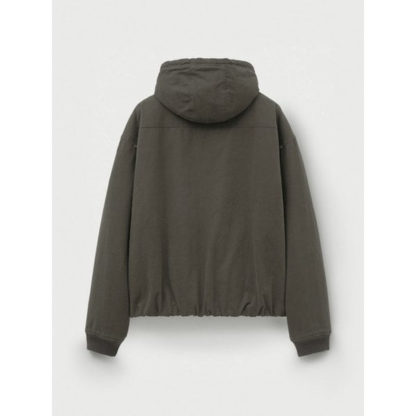 테오 패디드 후드 집업_차콜