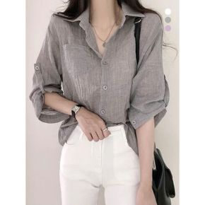 벨 내추럴 루즈핏 롤업 셔츠_P404283725