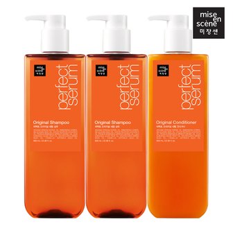 미쟝센 [신라쇼 ONLY]미쟝센 퍼펙트 오리지널 세럼 샴푸 680ml*2+컨디셔너 680ML