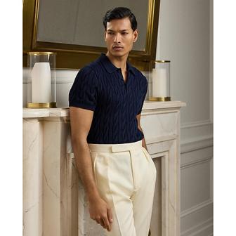 퍼플라벨 Purple Label 케이블 니트 코튼 실크 스웨터 (MNPLSWE1N820038410)