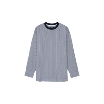 애드호크 남성 스트라이프 크루넥 셔츠 (NAVY)