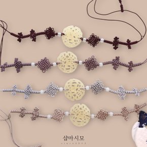 한복 소품 전통 옥 매듭 돌띠