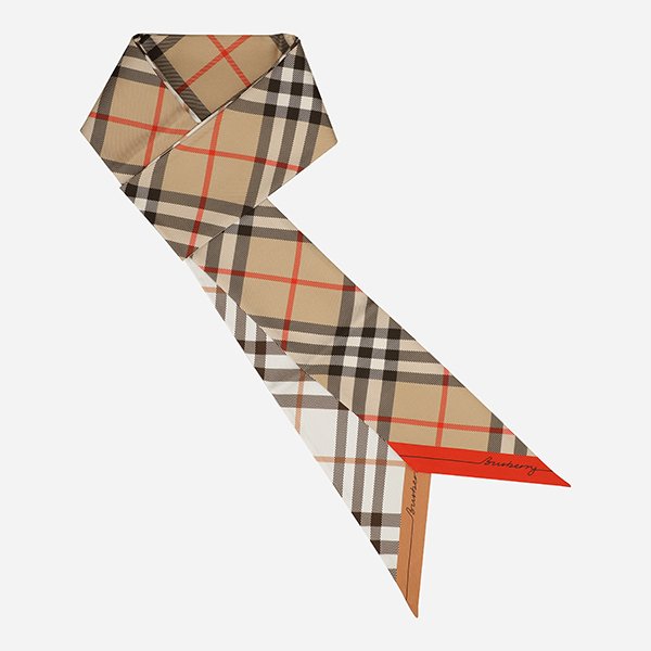 [시흥점] 6S 8119963 B9719 체크 실크 스키니 스카프