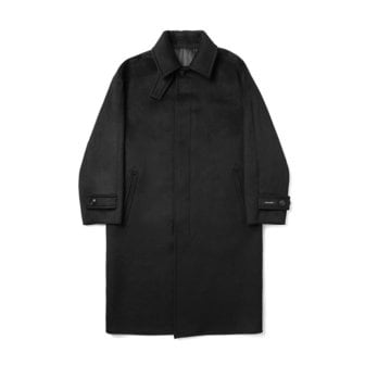 애드호크 23 FW 남여공용 세미 오버핏 발마칸 코트 (BLACK)