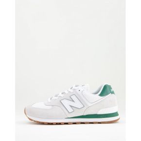 5280416 New Balance 574 sneakers in white and green