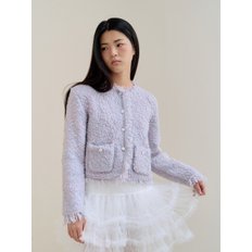 [단독] Tweed Knit Jacket_Lavender Pink