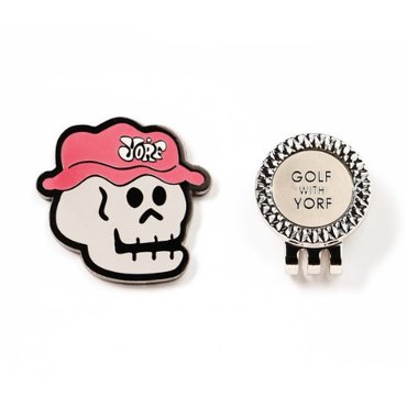 백화점 골프샵 [정품] YORF BALL MARKER SKULL PINK 욜프 볼마커 스컬 핑크