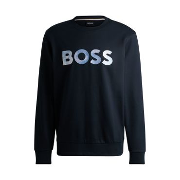 BOSS [SP25] 릴렉스핏 스크립트 로고 코튼 테리 맨투맨 다크 블루(50531310404)