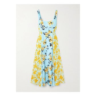 LA LIGNE 라 리뉴 플로럴 프린트 실크 맥시 드레스 멀티컬러 1647597359037379