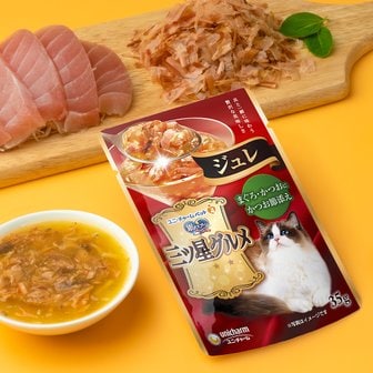 엘지생활건강 유니참 미쓰보시 구루메 쥬레(참치&가다랑어포) X 16EA