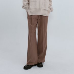 Wool Semi-Bootcut Pants_BROWN