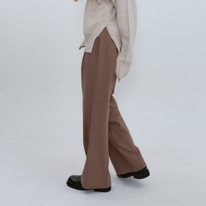 Wool Semi-Bootcut Pants_BROWN