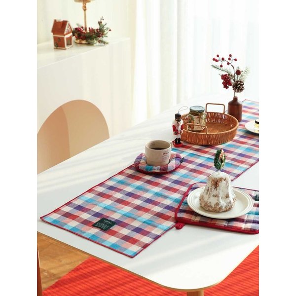 테이블 러너 체크 오가닉코튼 3color