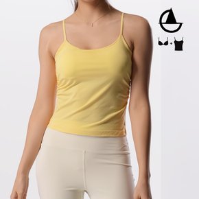 사이드셔링 크롭 브라탑 끈조절 캡나시 요가복 rs7093